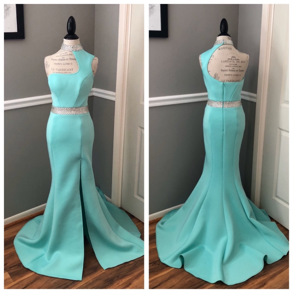 MON CHERI PARIS GLAM JEWELED FORMAL BALLGOWN